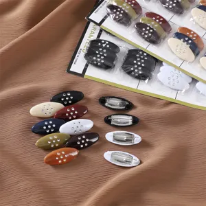 Colorful oval plastic safety pins with rhinestones, scarf clips brooch pins women