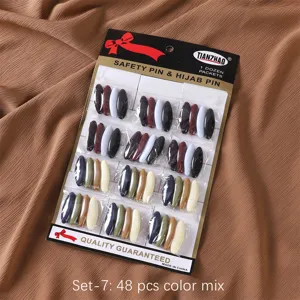 Ensemble d'epingles de surete en plastique colore, 48 pieces melange pour foulards vetements.