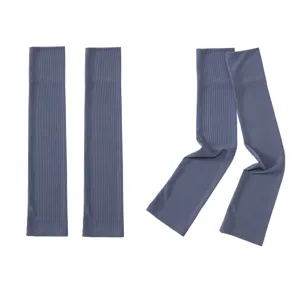 Solid color ribbed arm sleeves breathable ice silk sun protection sleeves for daily wear