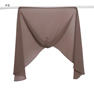 Foulard hijab mousseline de soie uni léger respirant longue écharpe pour femme #8