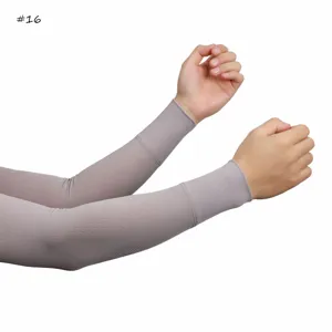 Solid color ice silk ribbed arm sleeves, breathable and sun-protection sun sleeves for outdoor.