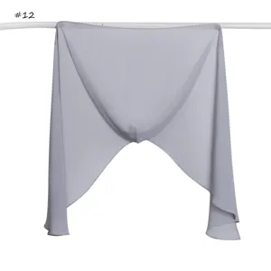 Foulard hijab en mousseline uni léger doux respirant gris écharppe élégant usage quotidien