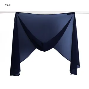 Dark blue chiffon hijab scarf lightweight breathable Muslim headscarf stylish elegant drape wrap
