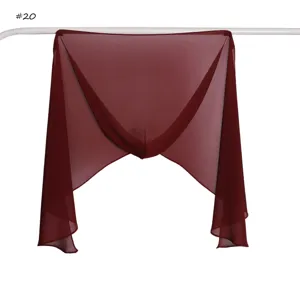 Solid color chiffon scarf lightweight soft draping long hijab headscarf detail view maroon