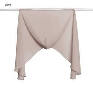 Solid color chiffon hijab scarf with magnetic buckle, lightweight and soft head wrap.