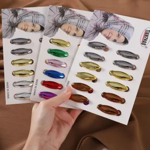 Clips de foulard ovales en métal coloré épingles hijab accessoires de broche mode.