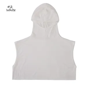 Modal Cotton Sleeveless Hooded Fake Collar Solid Color Anti-Exposure Detachable Hood