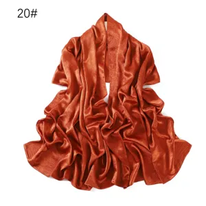 Bufanda larga plisada color liso satin mujer elegante pañuelo efecto seda chal moda detalle