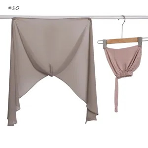 Plain chiffon hijab scarf with matching string inner cap set, elegant solid color headscarf.
