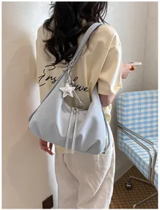 Sac à dos bandoulière femme grande capacité polyvalent élégant sac bleu décontracté