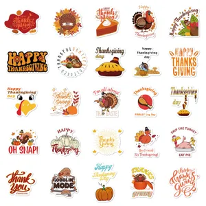 Adesivi impermeabili Thanksgiving tacchino zucca custodia telefono decorazione 50pz