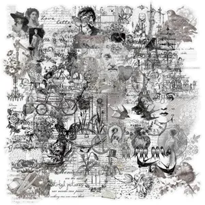 Vintage Stamps Clipart PET Transparent Waterproof Scrapbooking Journal DIY Decorative Stickers Stationery Supplies