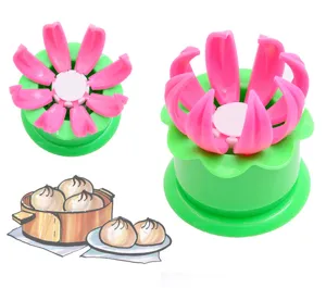 Manuelle Teigtaschen Form Kunststoff DIY Kchenwerkzeug grn rosa Blumenform fr Dumpling