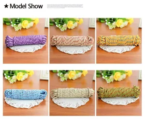 Multifunctional braided nylon anti-slip clothesline rope for practical home laundry drying