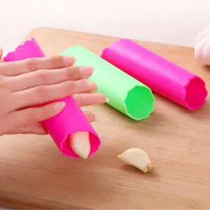 Silicone Garlic Peeler Tube Roller Kitchen Tool Easy Garlic Peeling Gadget With Wavy Edge Multi Color Practical Gadget