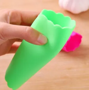 Flexible silicone garlic peeler garlic peeling tube green kitchen tool easy clean
