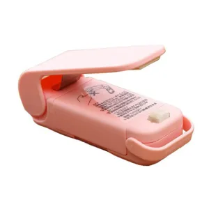 Mini termosigillatrice portatile per sacchetti di plastica, sigillatore rosa per alimenti.