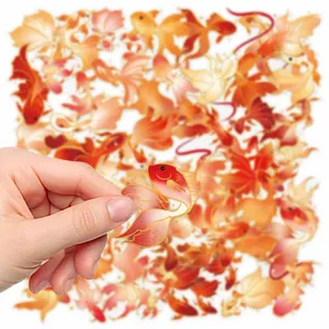 Goldfish waterproof decorative stickers for DIY journal laptop cup 50pcs bronzing craft