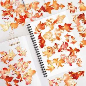 Goldfish koi waterproof stickers decorative diy journaling laptop decoration supplies