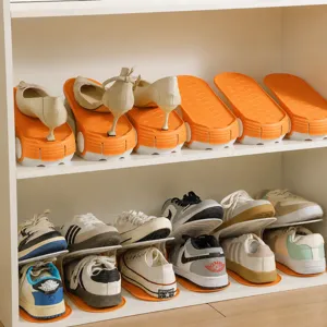 Adjustable Double Layer Shoe Rack Plastic Space Saving Shoe Organizer Holder For Home Dormitory Entryway Closet Storage