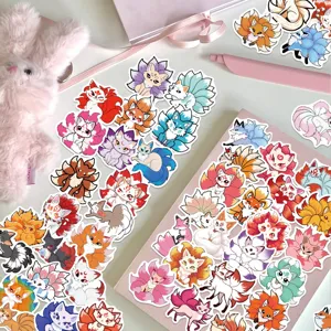 Niedliche neunschwänzige Fuchs Aufkleber wasserdicht DIY dekorative Sticker für Tagebuch Laptop
