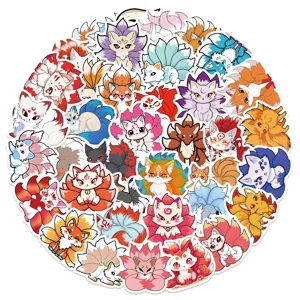 50 Stk. Süße Neunschwänzige Fuchs Aufkleber Wasserdichte Anime Kitsune Sticker Für Laptop