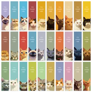 Lot de 30 jolis marque-pages en papier chat artistique papeterie de lecture mignons.