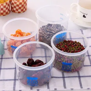Clear plastic food storage jar kitchen grain container airtight canister main view