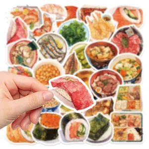 Japanische Lebensmittel Snack Sticker Set, süße Sushi und Ramen Designs für Handy und Laptop.