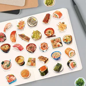 30 Stk. japanische Lebensmittel Aufkleber Set ästhetische Food Illustration für Handy Hülle