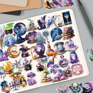 Magical fantasy decorative stickers set for journal, laptop, and luggage crafting supplies.