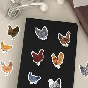 Simpatici adesivi di pollo dei cartoni animati per taccuino e decorazione iPad impermeabili