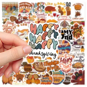 50 pz adesivi Thanksgiving Day impermeabile DIY per custodia telefono valigia.