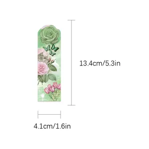 Vintage floral butterfly bookmark reading page marker stationery gift for students and book lovers.