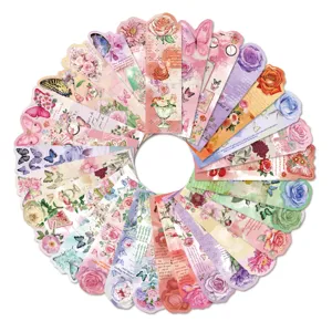 Detailed view of vintage butterfly and floral bookmarks, featuring delicate paper designs and patterns.