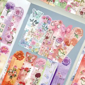 Vintage butterfly floral paper bookmarks set decorative reading page markers student stationery