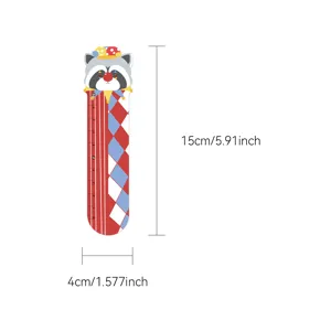Cute circus animal bookmark with ruler design, paper page marker, 15x4cm size for reading.