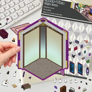 Σετ DIY αυτοκόλλητων βιβλίου μικρογραφίας 3D, μαγική διακόσμηση σπιτιού χωροχρόνου.