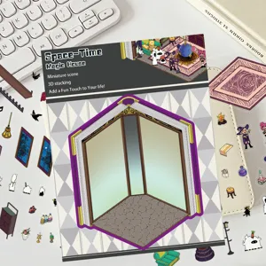 3D αυτοκόλλητο σκηνής μικρογραφίας DIY ημερολόγιο χαριτωμένο μαγικό σπίτι χώρου χρόνου διακοσμητικά