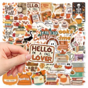 50pcs Bookish Fall Stickers Aesthetic Autumn Laptop Luggage Waterproof Vinyl Decals