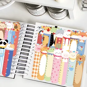 Cute cartoon animal circus bookmarks rulers set, creative student reading page clips.