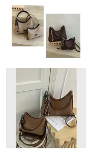 Detailed view of retro hobo shoulder bag with chic charms and textured fabric surface.