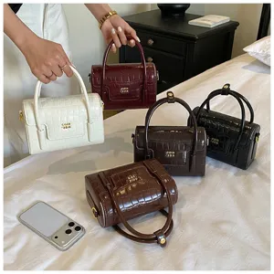 Stylish crocodile pattern women handbag top handle shoulder bag chic fashion daily bag