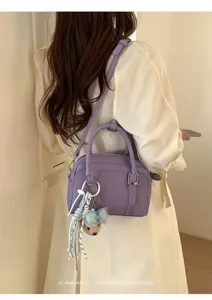 Sac à bandoulière boston violet style coréen minimaliste rétro chic sac à main élégant femme
