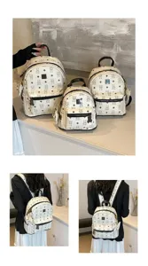 Zaino con stampa orsetto carino per donne, grande capacità viaggio borsa scuola casual.
