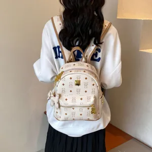 Zaino con stampa orsetto carino donna viaggi tempo libero borsa moda giorno casual