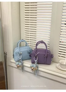 Sac à main Boston chic coréen pour femme, sac à bandoulière polyvalent et élégant au quotidien.