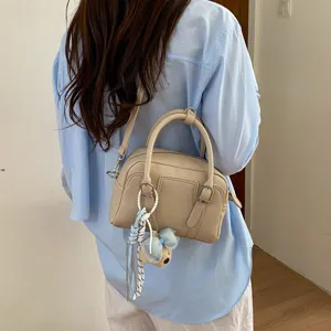 Sac à main Boston chic pour femme style coréen, sac bandoulière polyvalent en cuir PU.