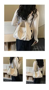 Multi-functional women backpack tote bag, soft PU leather stylish large capacity commuting.