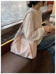 Zaino rosa casual da donna, borsa a spalla multifunzionale elegante per ogni giorno.
